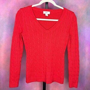 AnnTaylor LOFT Red Wool Blend Sweater, Size XS
